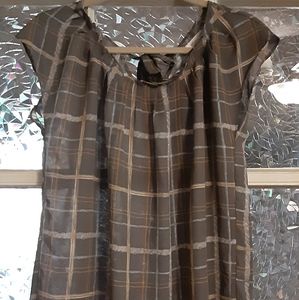 LaurenConradBlouse,sizeM,Greyw/plaid design